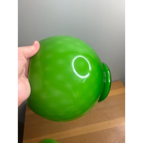 Empoli Large Vintage green Apothecary Jar Italian Art Glass Midcentury - Picture 5 of 9